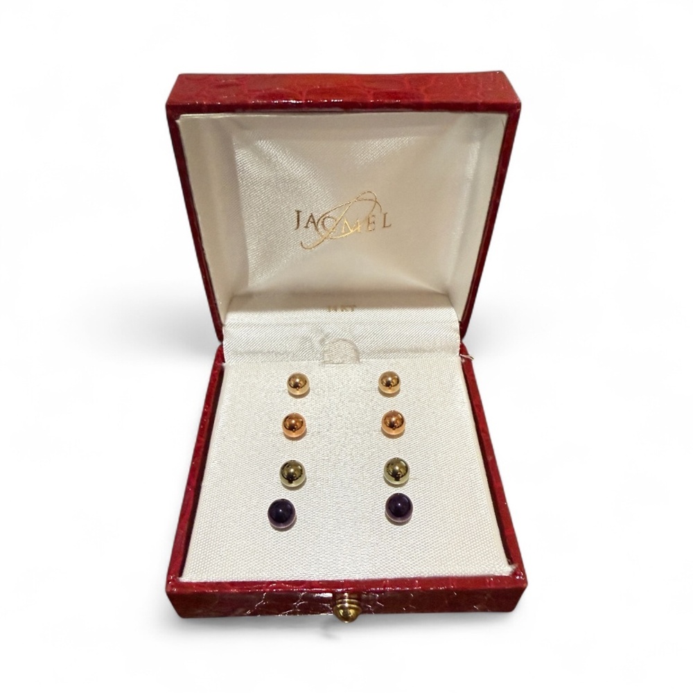 🐥 SOLD!!! 🐥 JacMel 14K Gold Studs - SET of 4